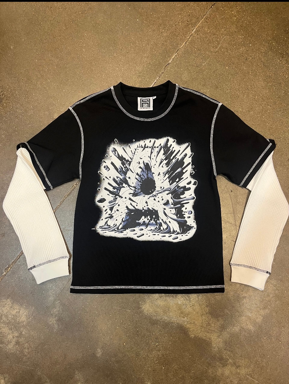 “ASTRAL A” LAYERED WAFFLE LONG SLEEVE
