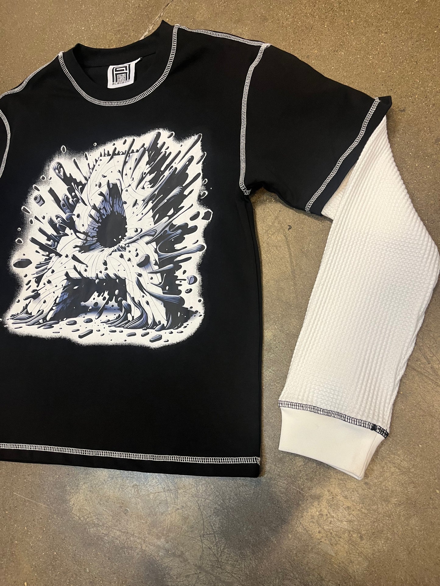 “ASTRAL A” LAYERED WAFFLE LONG SLEEVE