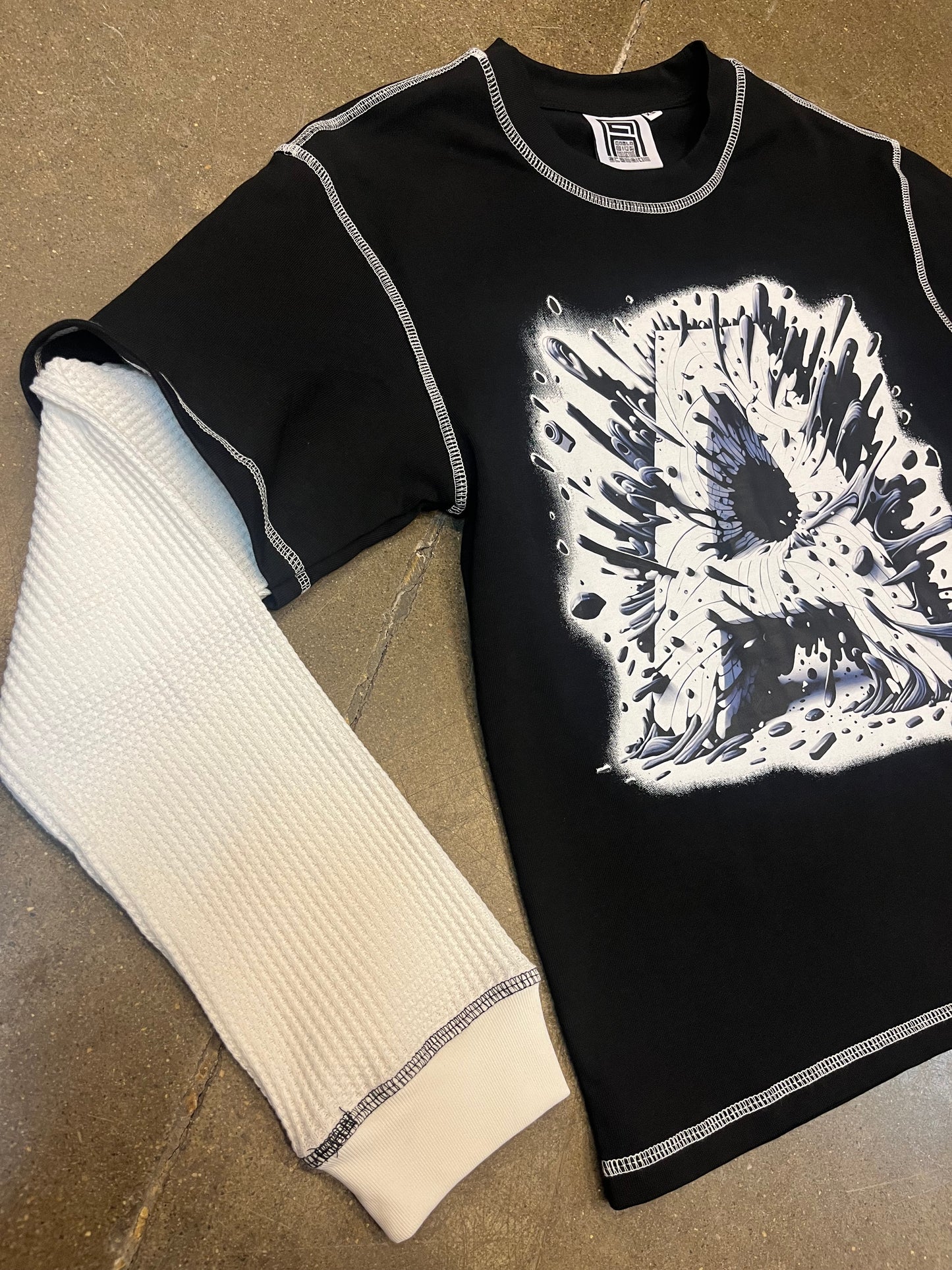 “ASTRAL A” LAYERED WAFFLE LONG SLEEVE